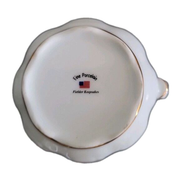 FIELDER KEEPSAKES Coffee/Tea Cup Fine Porcelain Bichon Frise Gold Edge 4" x 5" - Picture 5 of 9